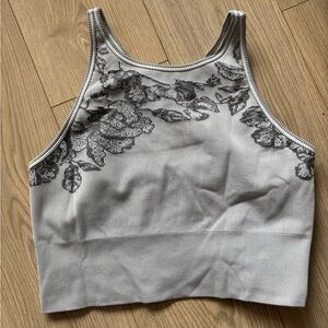 ATHLETA Gray and Black Activewear Top